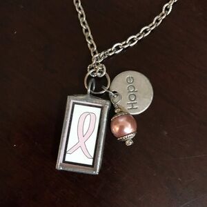 🎀Vintage Silver & Pewter HOPE Necklace